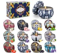 Candele Profumate Natalizie, 12 pezzi Candele Profumate Regalo Set, Candele Profumate Regalo Natal, Candela di Soia Naturale Regali di Festa per le donne/Natale/Ringraziamento