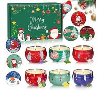 Candele profumate natalizie, 6 candele profumate da 2,5 oz, set regalo, candele di cera di soia, candele profumate in vetro, candele di Natale, regalo di Natale, piccolo regalo per donne, colleghi
