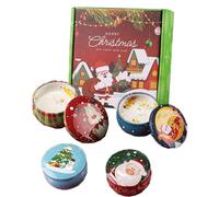 Candele Profumate Natalizie Confezioni Regalo,Candele Portatili in Lattina,Candele Profumate Natalizie, 4 Pezzi Candela Profumata Set Regalo,Cera di Soia Naturale Candele Aromaterapia per Natale