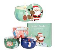 Candele Profumate per Donne, Regalo di Natale, 4 Packs Candele Profumate con Coperchio, Naturale Cera di Soia per Festa Della Mamma,Natale, Matrimonio, San Valentino, Compleanno,Doccia,Yoga