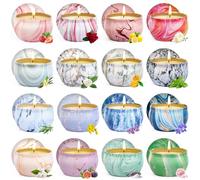 Candele Profumate Regali per Donne, Set Regalo di Candele Profumate da 16 Pezzi, Candele per Aromaterapia in Cera di Soia Naturale, Regalo per la Festa della mamma,Compleanno, San Valentino, Natale
