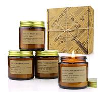 Candele Profumate Regalo Set per Regalo Donna Compleanno, 4 Set Cera di Soia per Candele Aggiungi Oli Essenziali Naturali, per Anniversario Fidanzata, Natale, Festa della mamma, Bagno Fino Yoga