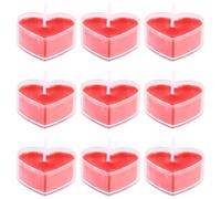 Candele Profumate Rosse a Forma di Cuore 9 Pezzi in Paraffina