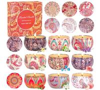 Candele profumate set regalo donna, 9 Pezzi candela profumate piccole, cera soia, 180 ore, regalo compleanno - Candele Regalo per Alleviare lo Stress, Regali per Natale, Compleanno, Mamma