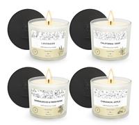 Candele Profumate Set Regalo per Donne Grandi 250gx4 Pezzi Candela in Vetro di Soia Naturali Regali di Natale/Compleanno/Anniversario Candele per la Casa Bomboniera Decorazione
