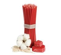 Candele rituali in cera d'api naturale, 20 pezzi, 16 cm, 7 colori a scelta, ideali per rituali e meditazione (rosso)
