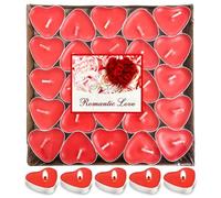 Candele Rosse Cuore,50 Pezzi Candela Romantica,Candele Tealight,Candele a Forma di Cuore Rosse Piccole,Candele Decorative,per Fidanzamento,San Valentino,Anniversario Matrimonio,Sorprese Romantiche