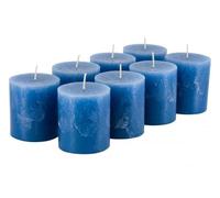 Candele rustiche di alta qualità, 8 pezzi, candele di cera/rustica/candele dell'Avvento di Natale (Safir blu, piccole: altezza 8 cm/Ø 7 cm)