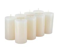 Candele rustiche di alta qualità, 8 pezzi, candele di cera/rustica/candele dell'Avvento natalizie (bianco lana, standard: altezza 11 cm/Ø 6 cm)