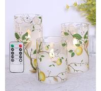 Candele senza fiamma a forma di ortensia, con telecomando lampeggiante, in vera cera, a LED, per casa, feste, matrimoni, romantiche, decorazioni estive e festività, set da 3