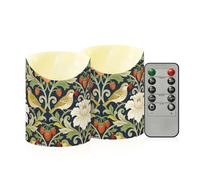 Candele senza fiamma con timer 2/4/6/8H William Morris Red Strawberry Bird Timer Candele a batteria per ufficio reception scrivania