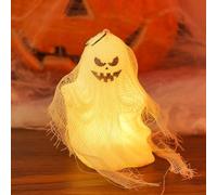 Candele senza fiamma, fantasma bianco con ragnatela, luci notturne a LED, statuette spettrali per festival, lampada da tavolo, decorazione per casa, giardino, stanza, decorazione per Halloween, regali