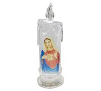 Candele senza fiamma, luce di Gesù senza fiamma,Luce di Gesù alimentata a batteria a LED senza fiamma - Decorazione decorativa creativa multifunzionale della chiesa, candele luminose per mensola del d