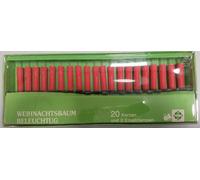 Candele serie 20 luci natalizie vintage Tecnid rosse 33120 pisellini trasparenti