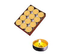 Candele tealight in cera d'api (confezione da 24), 4 ore senza fumo con stoppino in cotone, candele profumate a mano, regalo ecologico e decorazione per la casa (B)