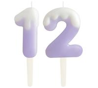 Candele viola gelato per 12° compleanno, numeri crema 12, decorazione per festa di compleanno, decorazione per torta di compleanno, candele per torta di compleanno, matrimoni, anniversari,