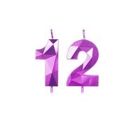Candele viola per 12° compleanno per torta, numero 12, per decorazioni per 12° compleanno, design 3D, decorazione per torta per ragazzo, ragazza, donne, uomini, feste a tema, matrimoni, anniversari,