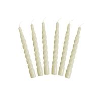 Candele With a Twist®, Made in Italy, 25 Colori Disponibili, Intrecciate Lunga Durata 5 Ore, Coniche, Laccate, Senza Profumo, Set Regalo 6 pz. 2,2 x 21 cm (Crema)