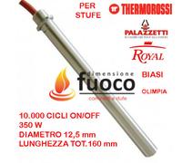 CANDELETTA ACCENSIONE STUFA OLIMPIA - ROYAL - CON FLANGIA D.12,5 L.160 - 1021