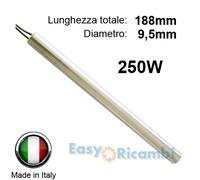 CANDELETTA ACCENSIONE STUFA PELLET RESISTENZA 250W 188mm 9,5mm PRISMA