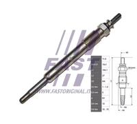 Candela incandescente Candeletta metallica FT82732 FAST per CITROËN FIAT PEUGEOT