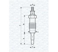 Candela incandescente Candeletta metallica 062582804304 MAGNETI MARELLI per FORD