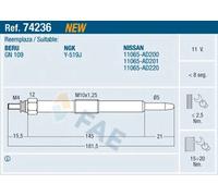 FAE Candeletta 74236 per Nissan Almera Tino, Almera II, X-Trail I, Primera, Pathfinder