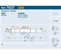 Candela incandescente 74237 FAE per HYUNDAI H100 Autobus H-1 / STAREX Autobus