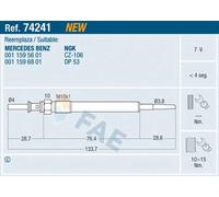 FAE Candela a incandescenza 74241 per Mercedes-Benz Classe C (W204)