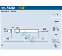 Candela incandescente 74260 FAE per FIAT PEUGEOT OPEL ALFA ROMEO LANCIA CITROËN