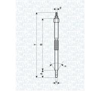 Magneti Marelli Candeletta preriscaldo 062900054304 per Nissan X-Trail, Pathfinder III 2.5 DCI 4WD
