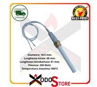 Candeletta resistenza accensione per stufa a pellet in ceramica, 88 mm, Ø10,5-53