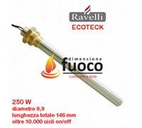 CANDELETTA RESISTENZA ACCENSIONE STUFA ECOTECK RACC.3/8" D.9,9 L.146 25OW -1002 [EEK: Conforme]