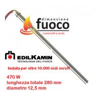CANDELETTA RESISTENZA STUF PELLET EDILKAMIN FOX 2 - FOX3 L.280 D.12,5 - Cod.1037