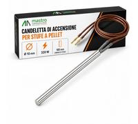 Candeletta Stufa Pellet, 320 Watts, Lunghezza 180 mm, ∅ 10 mm | Ricambio Compatibile, Sicuro, Resistente e Durevole, Sostituzione Semplice, Prestazioni Stabili