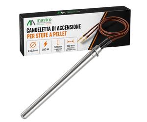 Candeletta Stufa Pellet, 350 Watts, Lunghezza 160/170 mm, ∅12,5 mm | Ricambio Compatibile, Sicuro, Resistente e Durevole, Sostituzione Semplice, Prestazioni Stabili