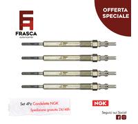 Candelette 4 Pezzi NGK Fiat Qubo 225 1.3 D Mutlijet 95 CV 75 CV 80 CV