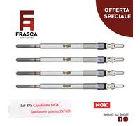 Candelette 4 Pezzi NGK Fiat Scudo 1.6 D Multijet 66 KW 90 CV 2007/2021