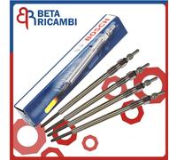 Candelette Bosch Alfa Romeo 147 156 159 Fiat Stilo Opel Astra 1.9 2.4 4 Pezzi