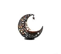 Candeliere a forma di luna per aromaterapia con design cavo ornamentale per candele e diffusione di oli essenziali negli spazi abitativi (nero)