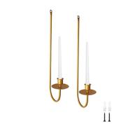 Candeliere Applique da parete moderna con candelabro sospeso, set di applique, decorazione for matrimoni, bar, feste, soggiorno Per Compleanni, Cena a Lume di Candela(Yellow)