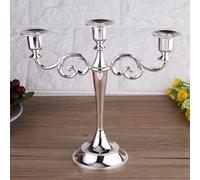 Candeliere Candelabro 3 braccia candele Centrotavolo metallo ARGENTO