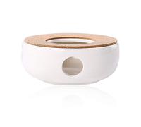 Candeliere Classico In Porcellana Con Teiera In Ceramica Bianco Piccolo Con Supporto In Sughero, Set Da Tè A Lume Di Candela, Teiera, Base Per Caffettiera