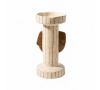 Candeliere con orecchie, candeliere scultoreo in ceramica color crema