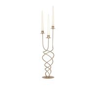 Candeliere, da tavolo iin Ferro attorcigliato 3 Fiamme in ferro battuto Dimensioni 19x19x h 56 cm Stile Classico moderno Oro metallizzato oro