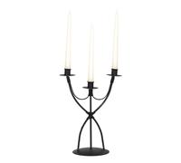 Candeliere, da tavolo o da terra 3 Fiamme in ferro battuto Dimensioni 24x15x h 34 cm Stile Classico moderno Nero Pastello nero