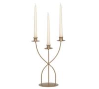 Candeliere, da tavolo o da terra 3 Fiamme in ferro battuto Dimensioni 24x15x h 34 cm Stile Classico moderno Oro metallizzato oro