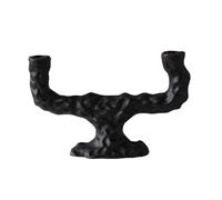 Candeliere doppio scultoreo con texture, decorazione da tavolo.