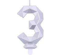 Candelina Buon Compleanno Diamond SILVER n.3