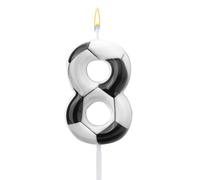Candelina Calcio, Candele con Numeri di Compleanno Calcio Decorazioni Torte a Tema Sportivo per Feste di Compleanno Forniture Decorazioni per Bambini e Bambine (Numero 8)